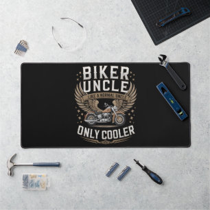 Biker Uncle Motorcycle Father's Day Desk Mat