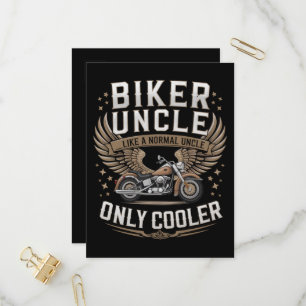 Biker Uncle Motorcycle Father's Day Invitation Postcard