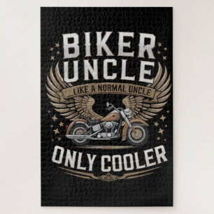 Biker Uncle Motorcycle Father's Day Jigsaw Puzzle