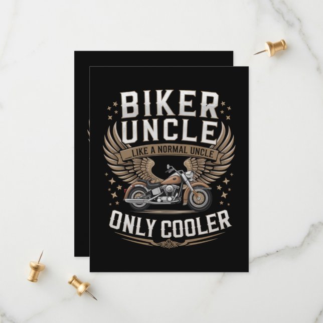 Biker Uncle Motorcycle Father's Day Save The Date (Front/Back In Situ)