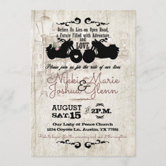 Biker Wedding Invitation Open Road Adventure