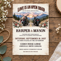 Biker Wedding Open Road Motorcycle Mountain Sunset