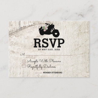 Biker Wedding RSVP Insert Card Open Road