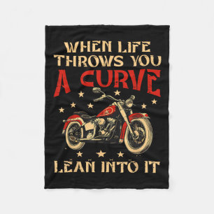 Biker When Life Throws You A Curve Motorcycle Men Fleece Blanket