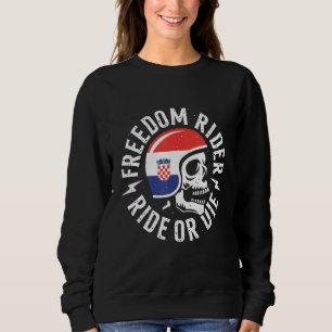 Biker with Croatia flag Sweatshirt