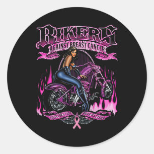 Bikers Against Breast Cancer Fight For A Cure Hope Classic Round Sticker