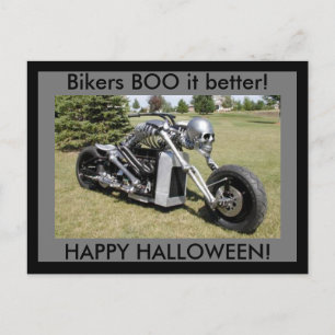 Bikers BOO it better Happy Halloween postcard