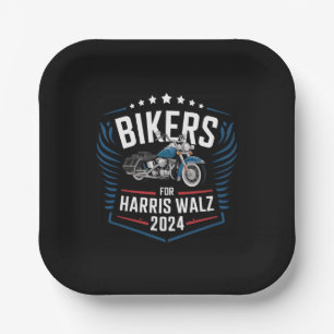 Bikers For Harris Walz 2024 Harris Waltz 2024 Paper Plate