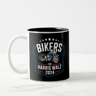 Bikers For Harris Walz 2024 Harris Waltz 2024  Two-Tone Coffee Mug