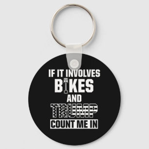 Bikers For Pro Trump Count In Motorcycle Rider Key Ring