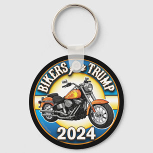 Bikers For Trump 2024 - Patriotic Cycling Key Ring