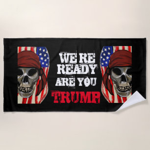 BIKERS FOR TRUMP BEACH TOWEL