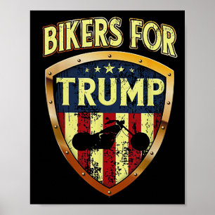 Bikers for trump funny biker gift Bikers for trump Poster