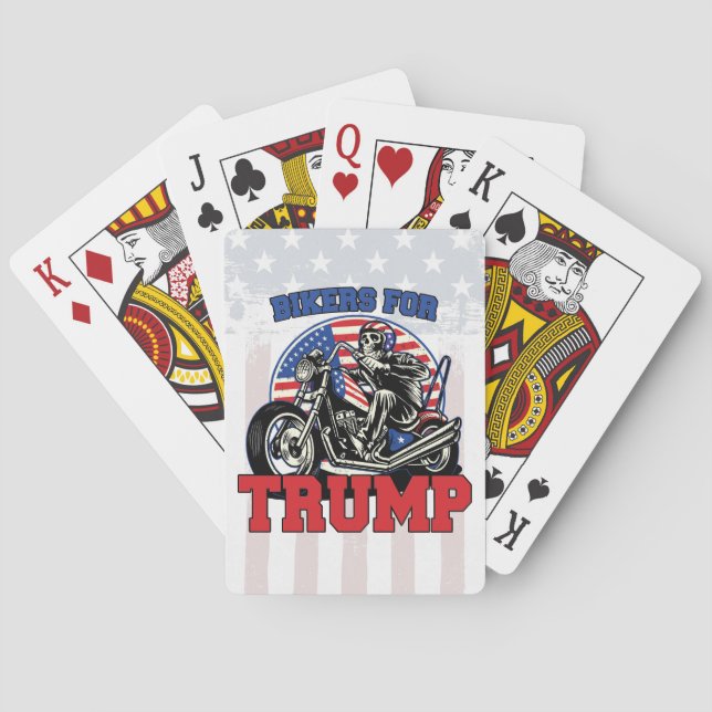 Bikers For TRUMP Patriotic President Motorcycle Playing Cards (Back)