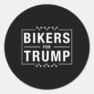 Bikers For Trump Republican Conservative Motorcycl Classic Round Sticker