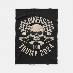 Bikers For Trump Take America Back Election 2024 Fleece Blanket