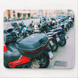 Bikers Row Barcelona Mouse Pad