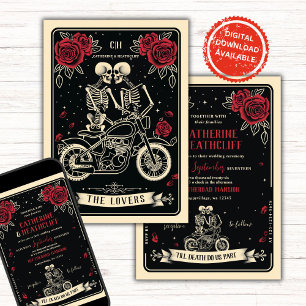 Bikers Till Death Tarot Wedding Invitation