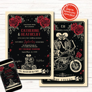 Bikers Till Death Tarot Wedding Invitation