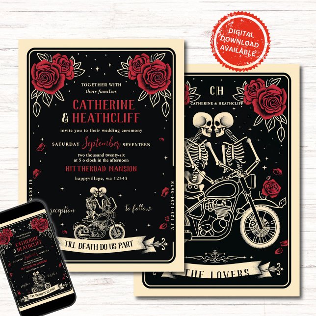 Bikers Till Death Tarot Wedding Invitation (Creator Uploaded)