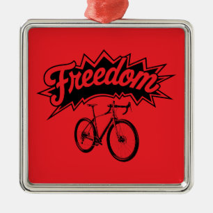 Bikes Are Freedom Metal Ornament