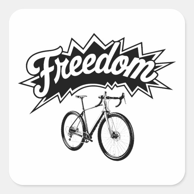 Bikes Are Freedom Square Sticker (Front)