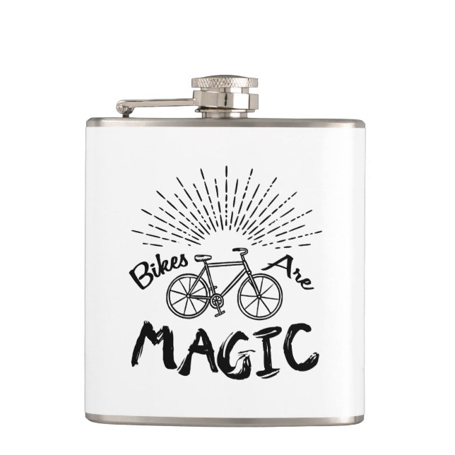 Bikes Are Magic Hip Flask (Front)