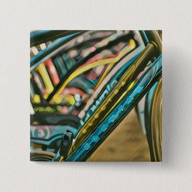 Bikes artwork 15 cm square badge (Front)