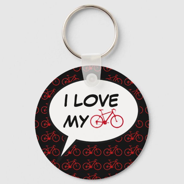 bikes cartoon speech bubble key ring (Front)