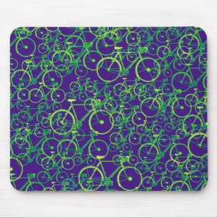 bikes: cycling-themed pattern mouse pad