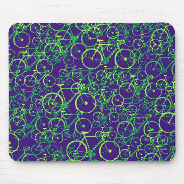 bikes: cycling-themed pattern mouse pad (Front)