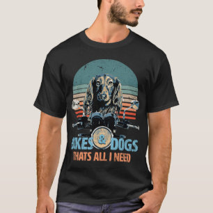 Bikes & Dogs - Cute Long-Haired Dachshund Driving T-Shirt
