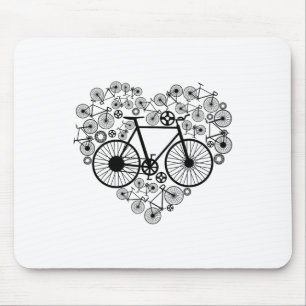 Bikes Heart Cute Mtb Road Race Riding Lover Funny  Mouse Pad