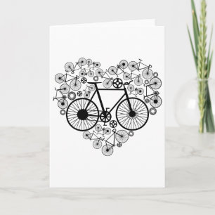Bikes Heart Shirt Cute Mtb Road Race Riding Lover  Card