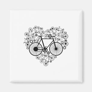 Bikes Heart Shirt Cute Mtb Road Race Riding Lover Magnet