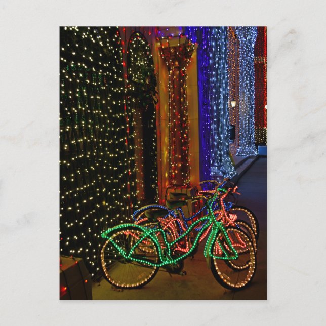 bikes in lights postcard (Front)