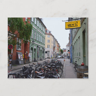 Bikes in Old Copenhagen Street Postcard