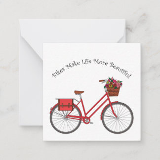 Bikes Make Life More Beautiful - Red Bike Card