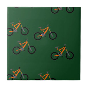 Bikes on green ceramic tile
