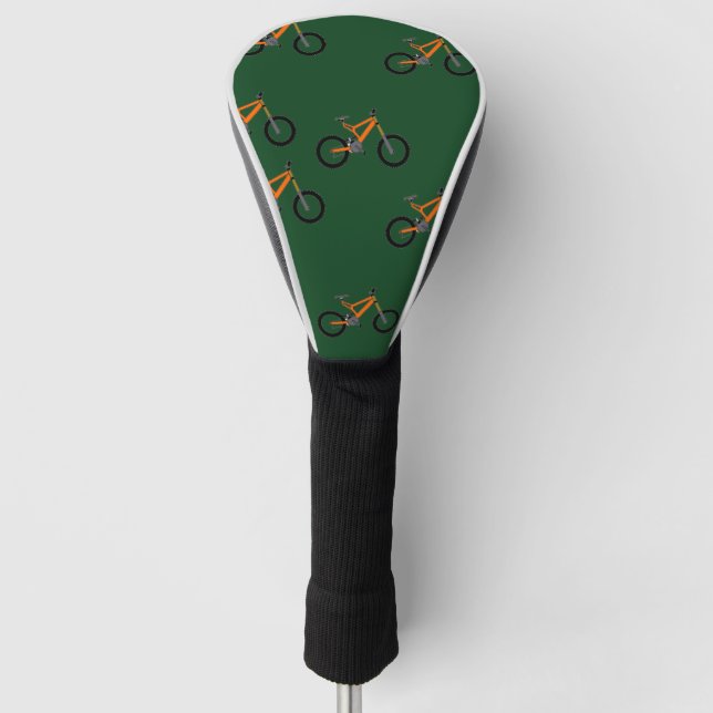 Bikes on green golf head cover (Front)