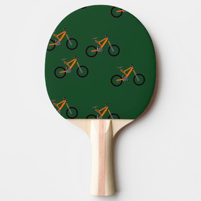Bikes on green ping pong paddle (Front)