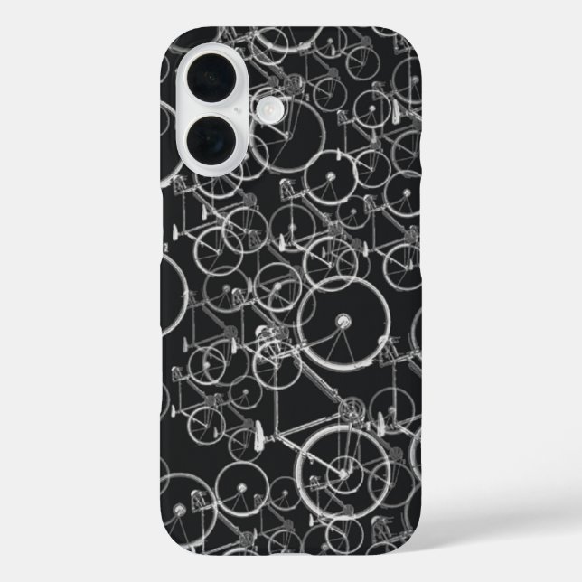 bikes pattern in black and white Case-Mate iPhone case (Back)