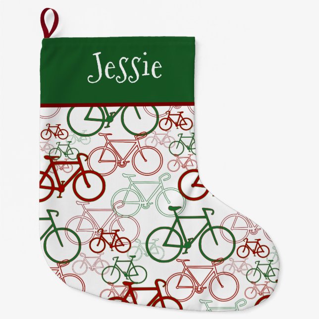 Bikes Personalised Christmas Stocking (Front)