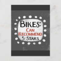Bikes Review 5 Stars Postcard