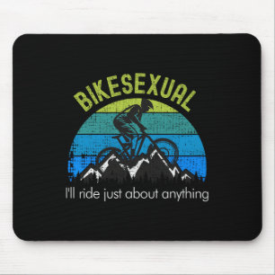 Bikeual Funny Mountain Bike Cycling  Mouse Pad