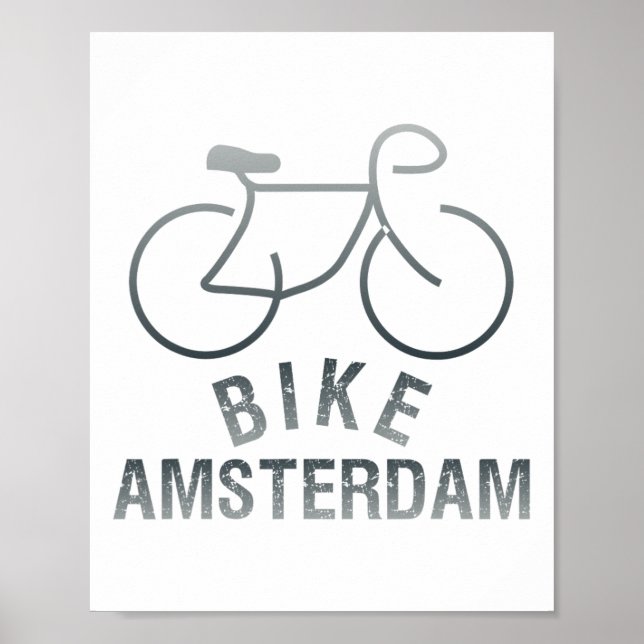 Biking Amsterdam Netherlands Graphic _1  Poster (Front)