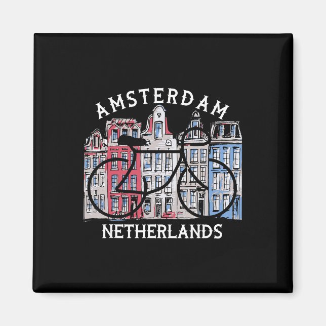 Biking Amsterdam Netherlands Graphic  Magnet (Front)