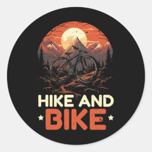 Biking And Hiking Trekking Mountain Climbing Hiker Classic Round Sticker