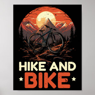 Biking And Hiking Trekking Mountain Climbing Hiker Poster