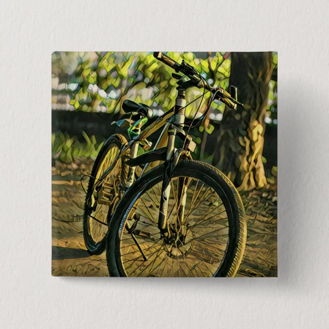 Biking Artwork 15 Cm Square Badge (Front)